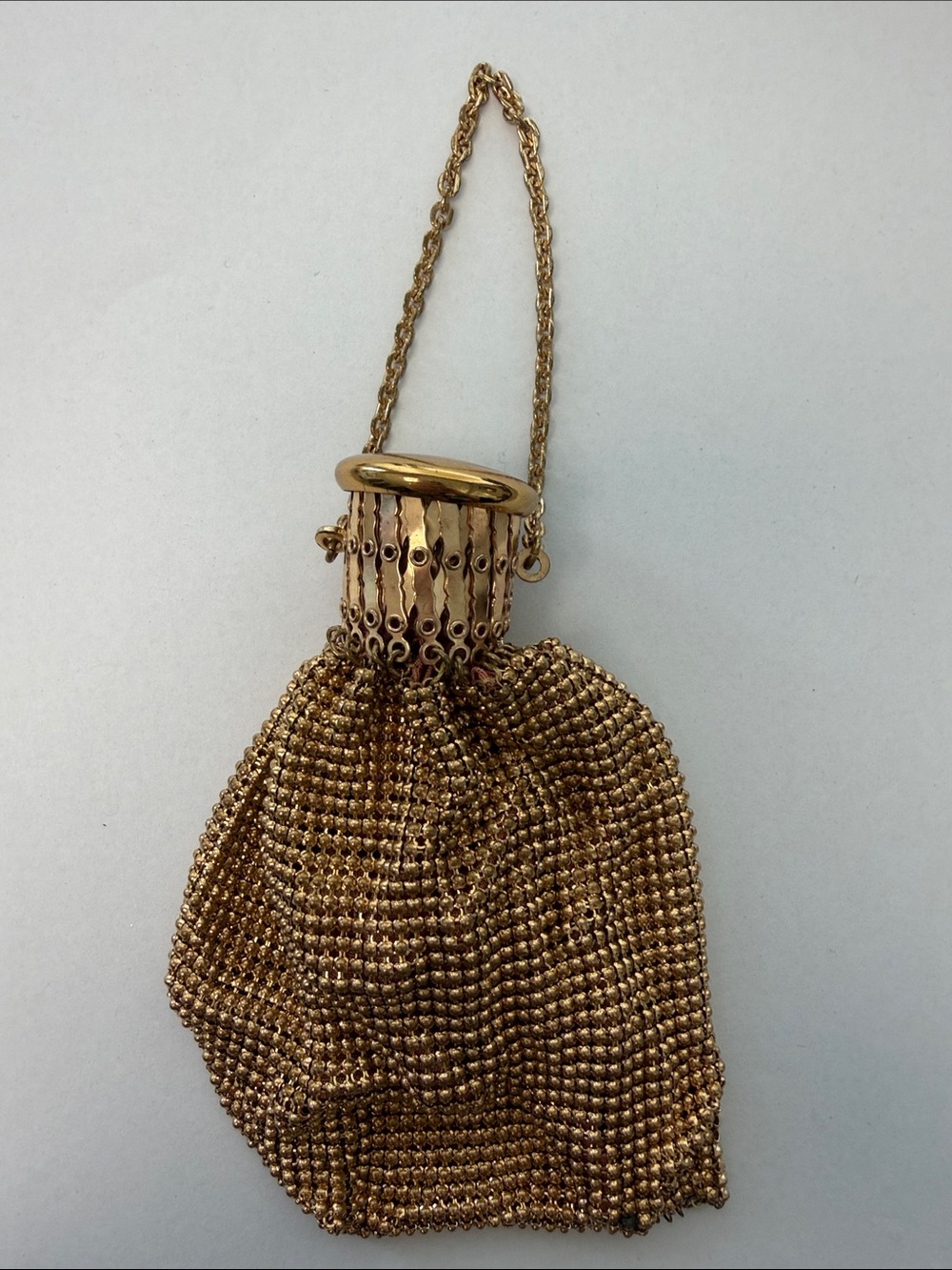 Whiting & Davis Gold Mesh Drawstring Wristlet